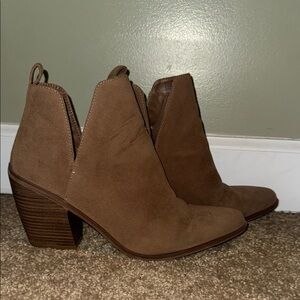 Universal Thread Brown Ankle Booties with Western Design